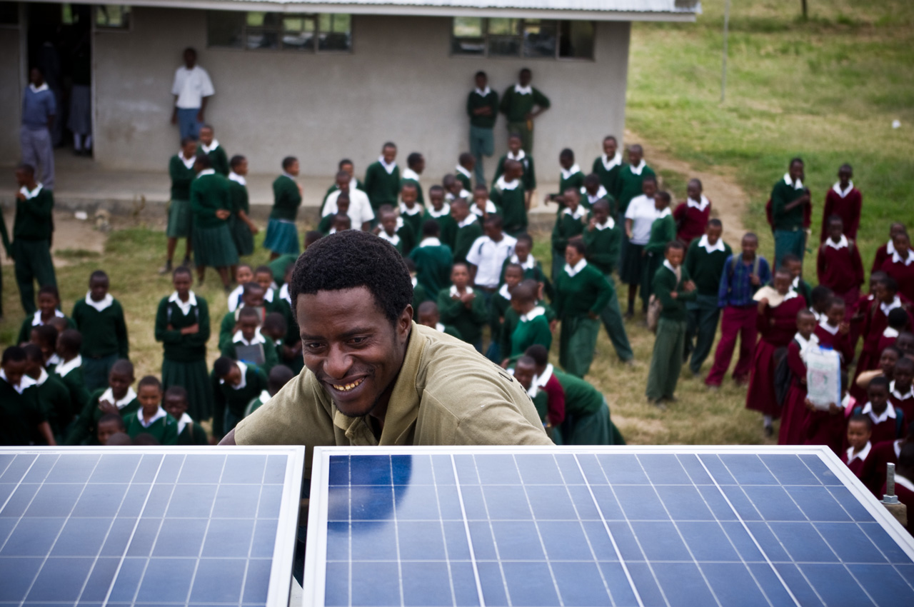 Clean energy among school desks